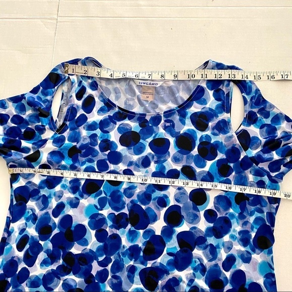 NYGARD Blue Cold Shoulder Cutout Tunic Top Medium - Picture 9 of 11